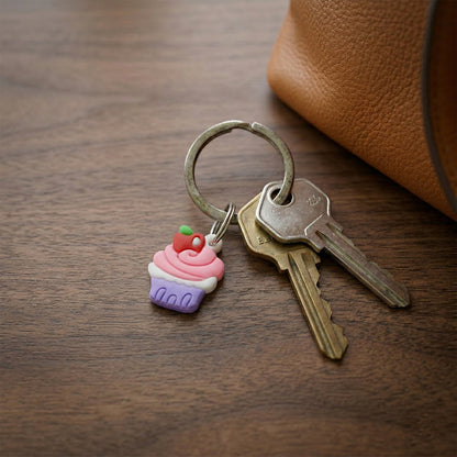 Cute Cupcake Shape Bag Charm Keychain Set (10 Pc)
